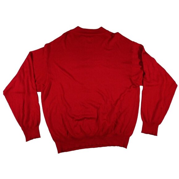 Allora Italy Red Knit Sweater Mens XL Red Vintage Cotton Rayon Blend Pullover - Picture 2 of 6